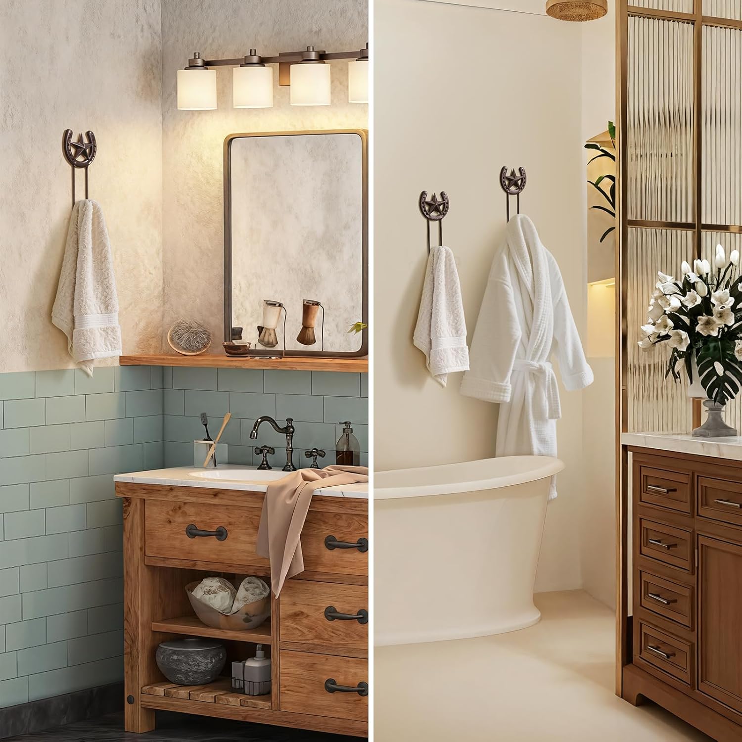 Cowboy Hat Hanger for Wall 4 Pack Cowboy Hat Holder Wall Mount Horseshoe Hooks Metal Hat Rack Hat Storage Western Wall Decor for Entryway Closet Bedroom Living Room Western Gift