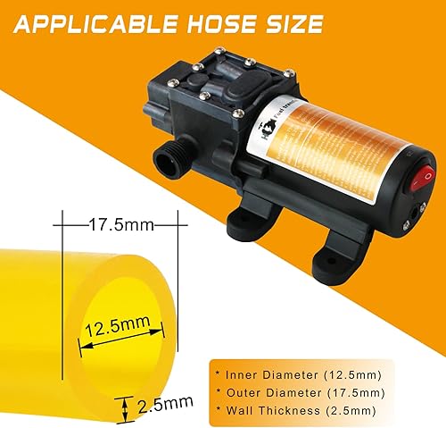 Miniatura 20 de Kit de bomba de transferencia de combustible de 12 V 75 W, mueve hasta 110 galones de gas o diésel por hora, con tubo de combustible de alta
