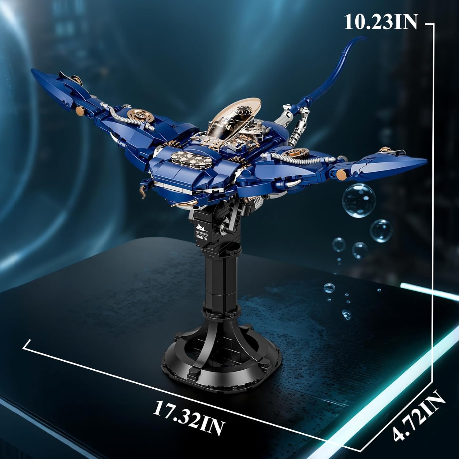 Mechanical Fish Building Set for Audlts, Sea Animal Building Block Toy with Display Stand,Fish Model for Office Decor,Great Gifts for Boys Grils 8+,689PCS - Image 7