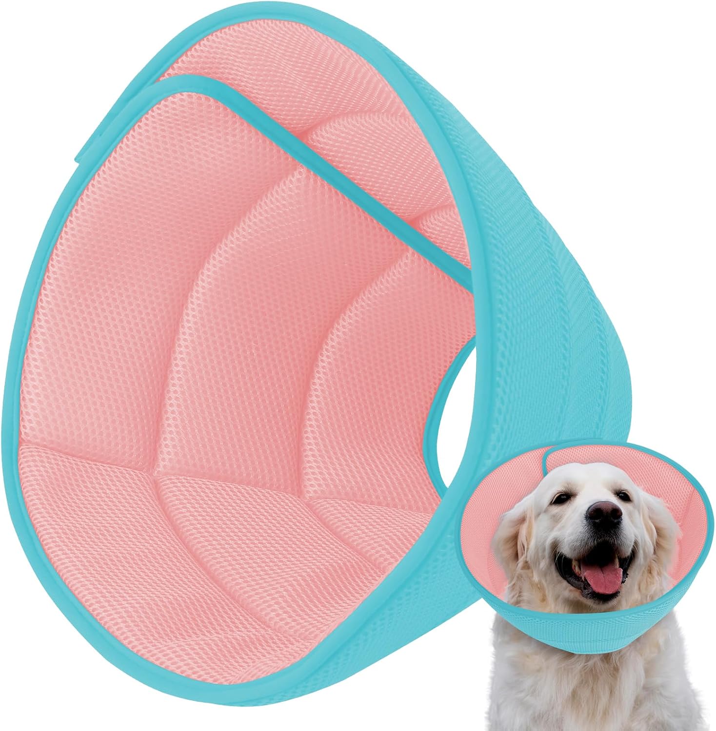 Soft Dog Cone Collar After Surgery Alternative for Dogs to Stop Licking, Comfy Collars for Large/Medium/Small Pet, Adjustable Elizabethan Neuter Recovery E Cones of Shame Neck & Head Ecollars