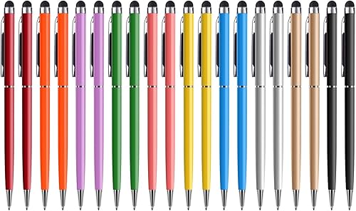 Anngrowy - Lápiz capacitivo para pantallas táctiles, bolígrafo universal 2 en 1, bolígrafos estilistas para iPad, iPhone, tablet, portátiles,