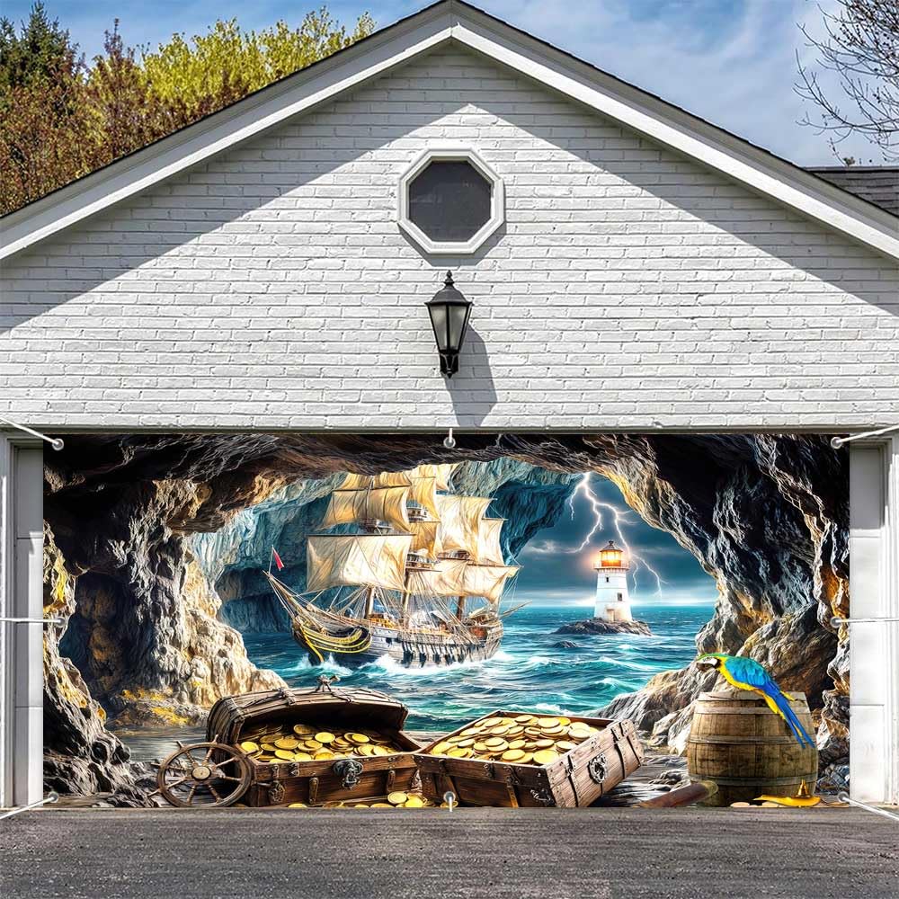 Amazon.com : 16X7ft Halloween Garage Door Decorations Nautical