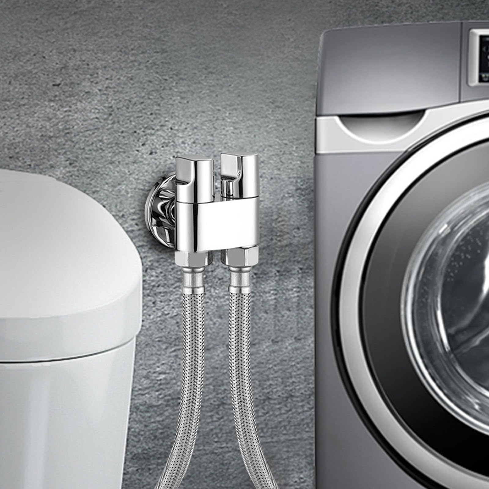 Spruzzatore portatile per bidet per WC, doppia valvola di controllo 1-in-2-out, kit spruzzatore per rubinetto WC, spruzzatore per pannolino e attacco bidet con tubo flessibile per bidet per lavaggio