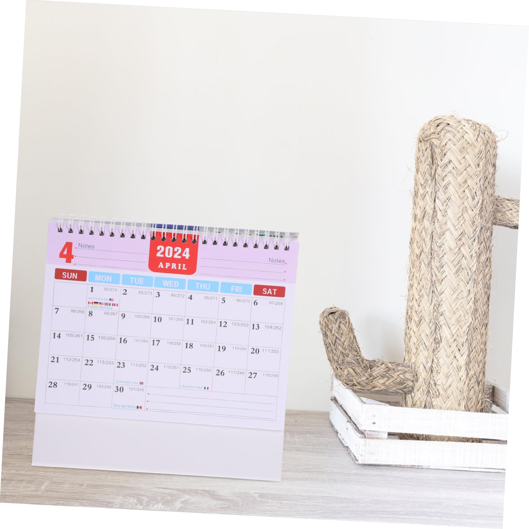 VILLCASE 4stücke Schreibtischkalender Dickem Mit Stabiler Drahtbindung Praktischer Desktop Kalender Für Büro Und Zuhause Monatliche Übersicht Leicht Verstellbar Als