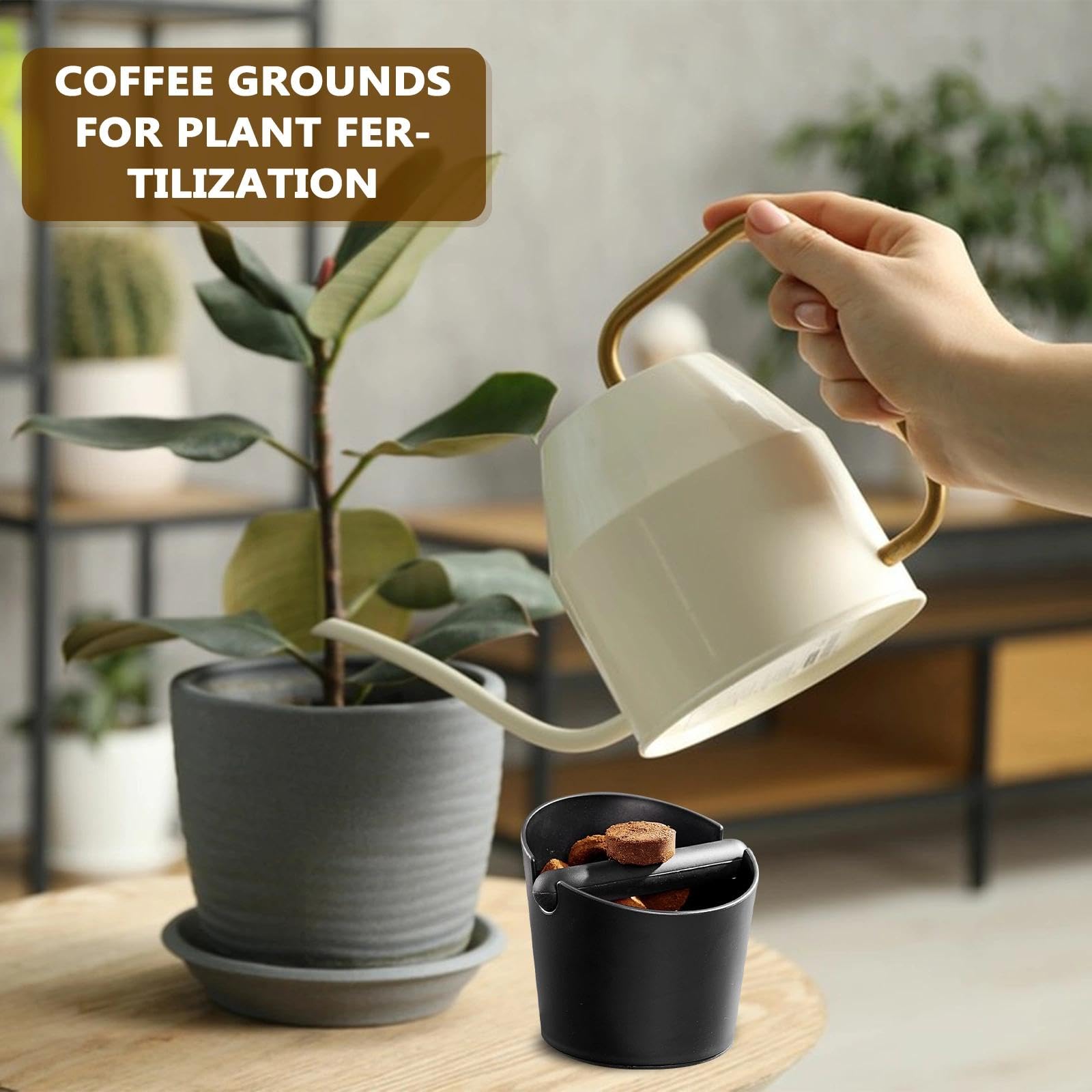 Caja De Golpeteo Del Portafiltro, Base De Goma Antideslizante, Barra De Golpeteo Extraíble Para Una Limpieza Fácil Y Accesorios Específicos Para Baristas Para Recolectar Y Reciclar Los Posos De Café