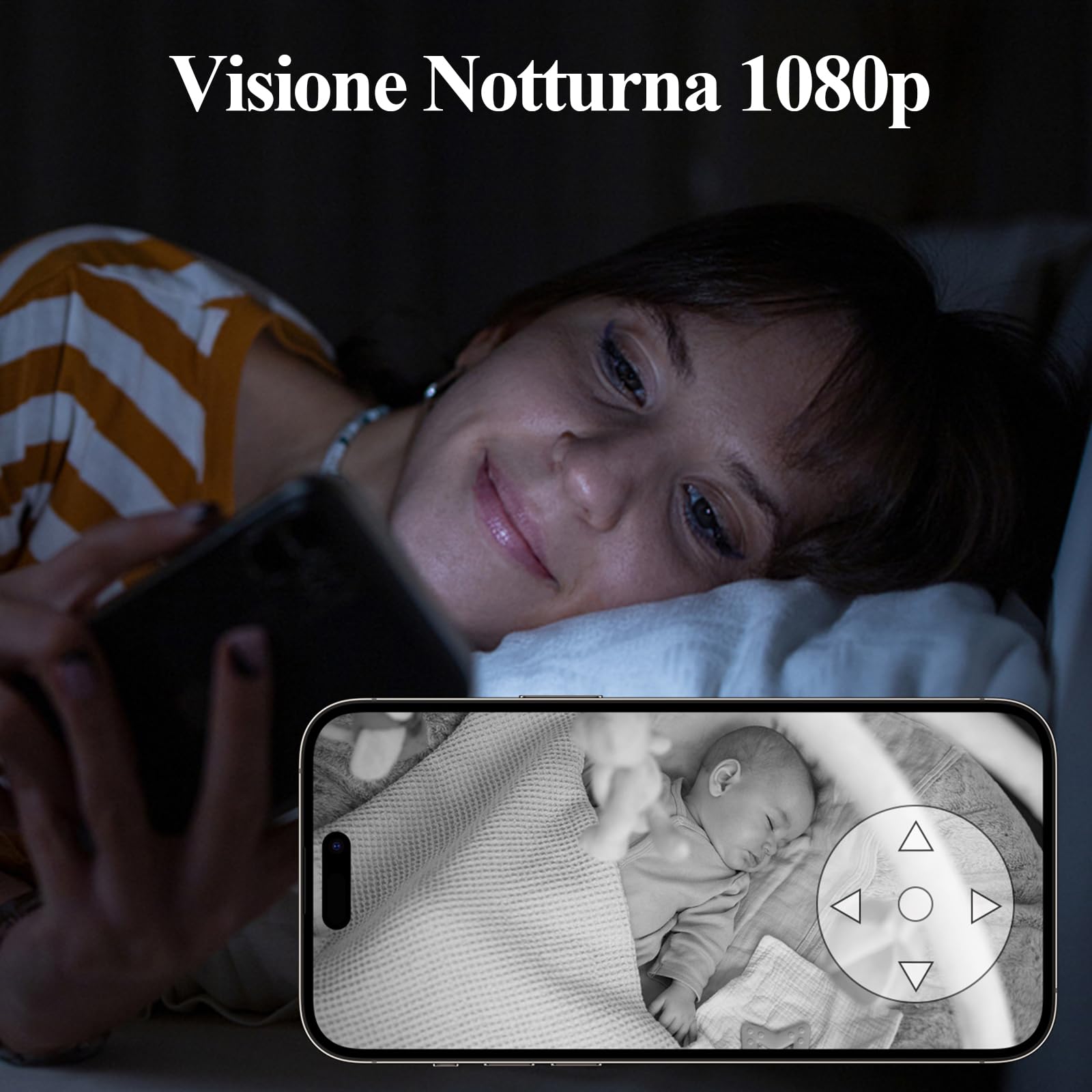 AMOROM Telecamera WiFi Interno con Rilevamento del Movimento Tramite IA, Pan/Tilt, Visione Notturna, Audio Bidirezionale, Compatibile con Alexa, 2.4Ghz Wifi, 4 Pack