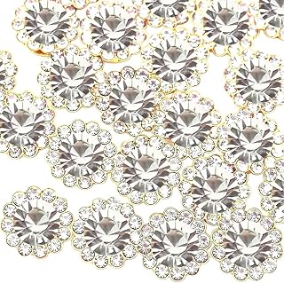 200 PCS 12MM Crystal Glass Sew on Rhinestones Jewels Gems for Crafting, Metal Base Claw Flower Sewing Bedazzling Rhinestone Gemstone for Clothes Shoes Hats Crafts Accessories(Clear)