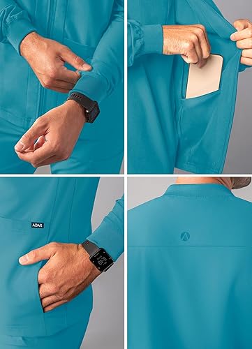 Vista 4 de Adar Addition Scrubs para hombre - Chaqueta médica con cremallera
