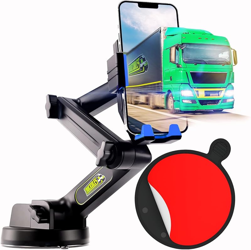 Suporte de Celular Truckules para Caminhão com Braço Ajustável e Base de Sucção, Azul