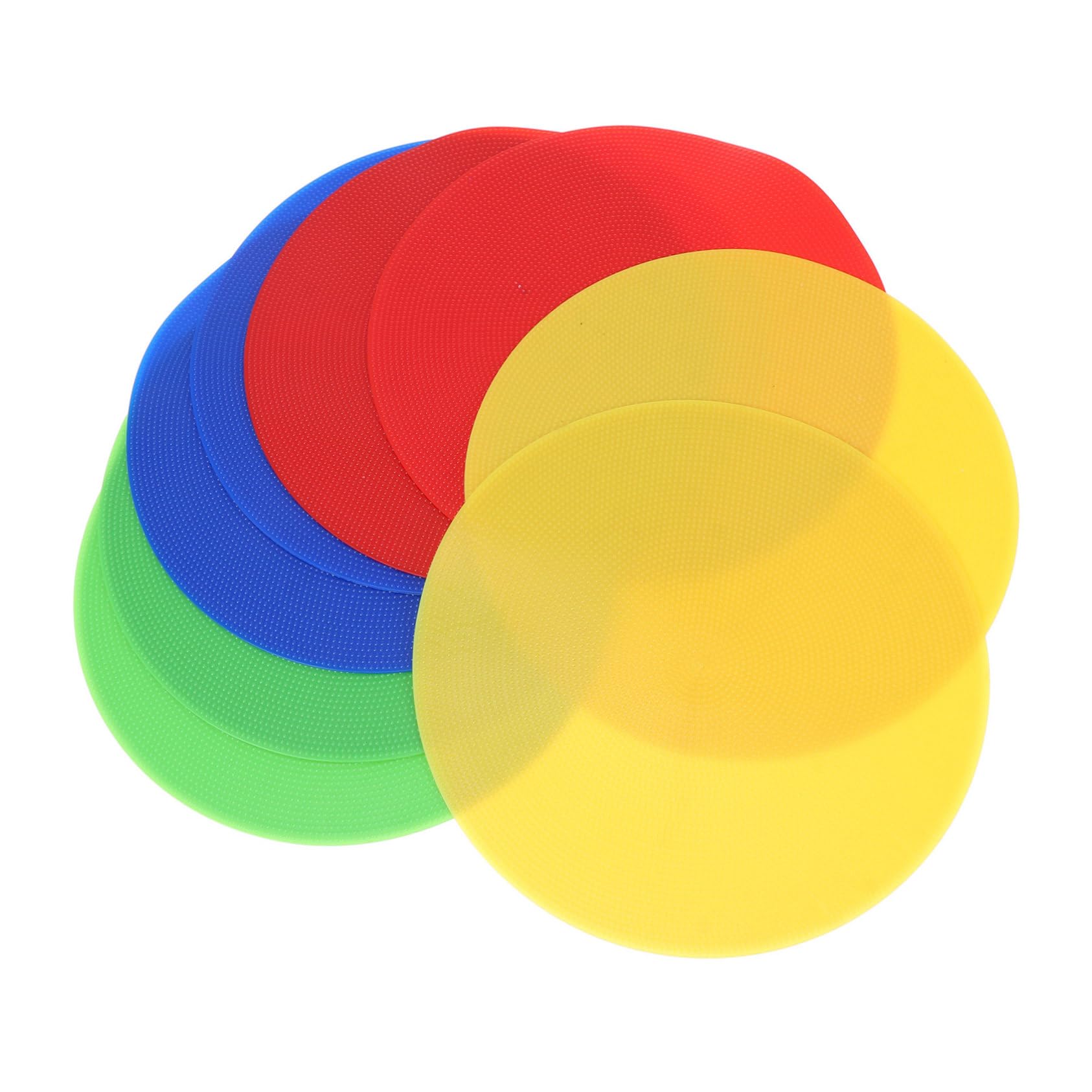 BESTonZON 8pcs Soccer Training Landmark Pads Durable Round Flat Markers Red Blue Yellow Green for Football Drills Agility Exercises Use
