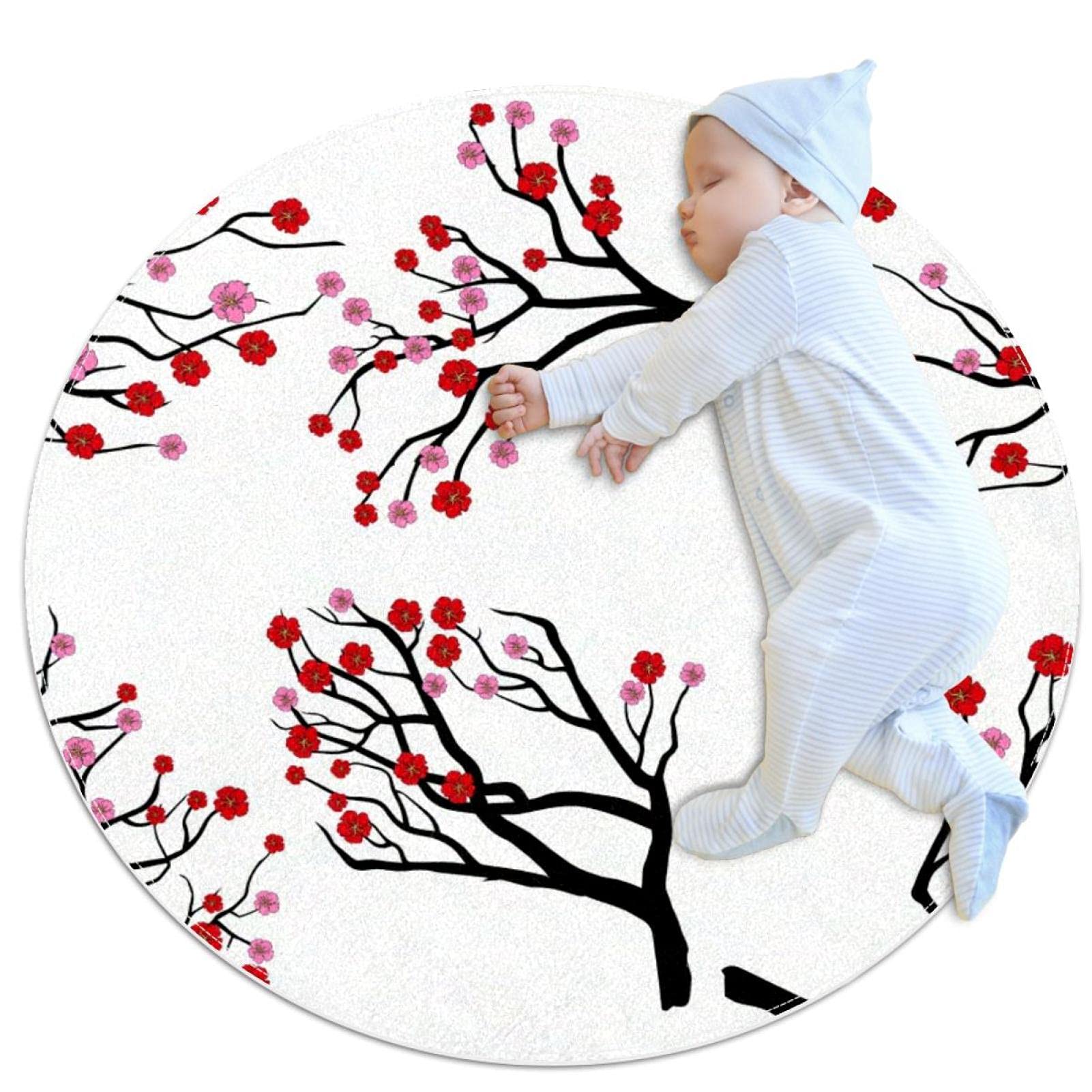 Tapis de jeu pour enfants Fleur de Prunier un cadeau de naissance parfait pour fille et garçon
