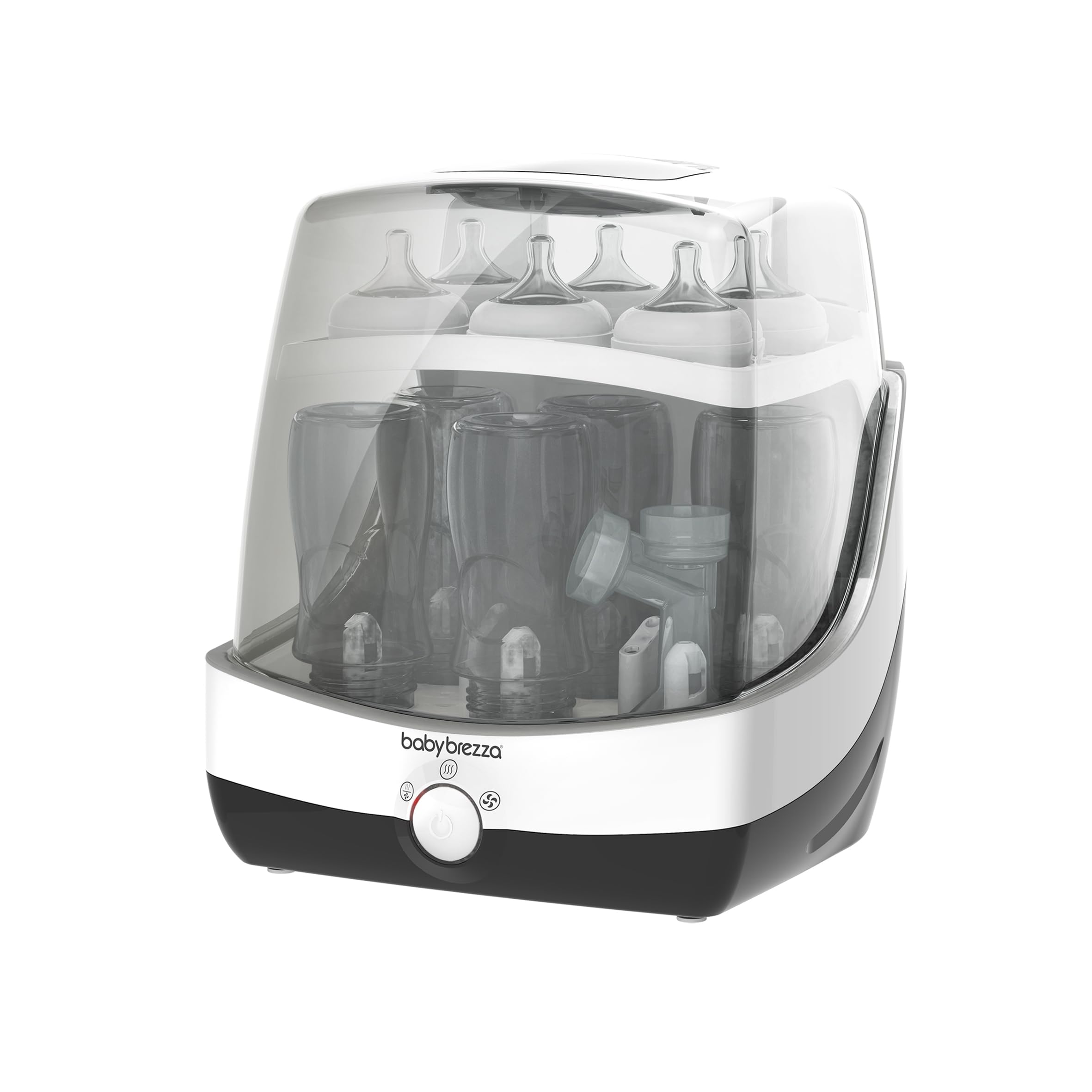 Baby Brezza SuperFast Steriliser Dryer – 10 Minute Fastest Baby Bottle Sterilisers – One-Step Steam & Dry for Bottles, Pump Parts, Dummies & Accessories – Large Universal Capacity