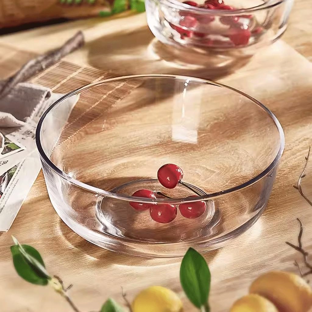 EQUALIZE Suppenschüssel Mikrowellenofen-spezifische transparente Glasschale Haushalt Obst Salatschüssel Hitzebeständige Große Suppenschüssel Instant Nudelschüssel Küche Mehrzweck-Suppenschüssel (Größe