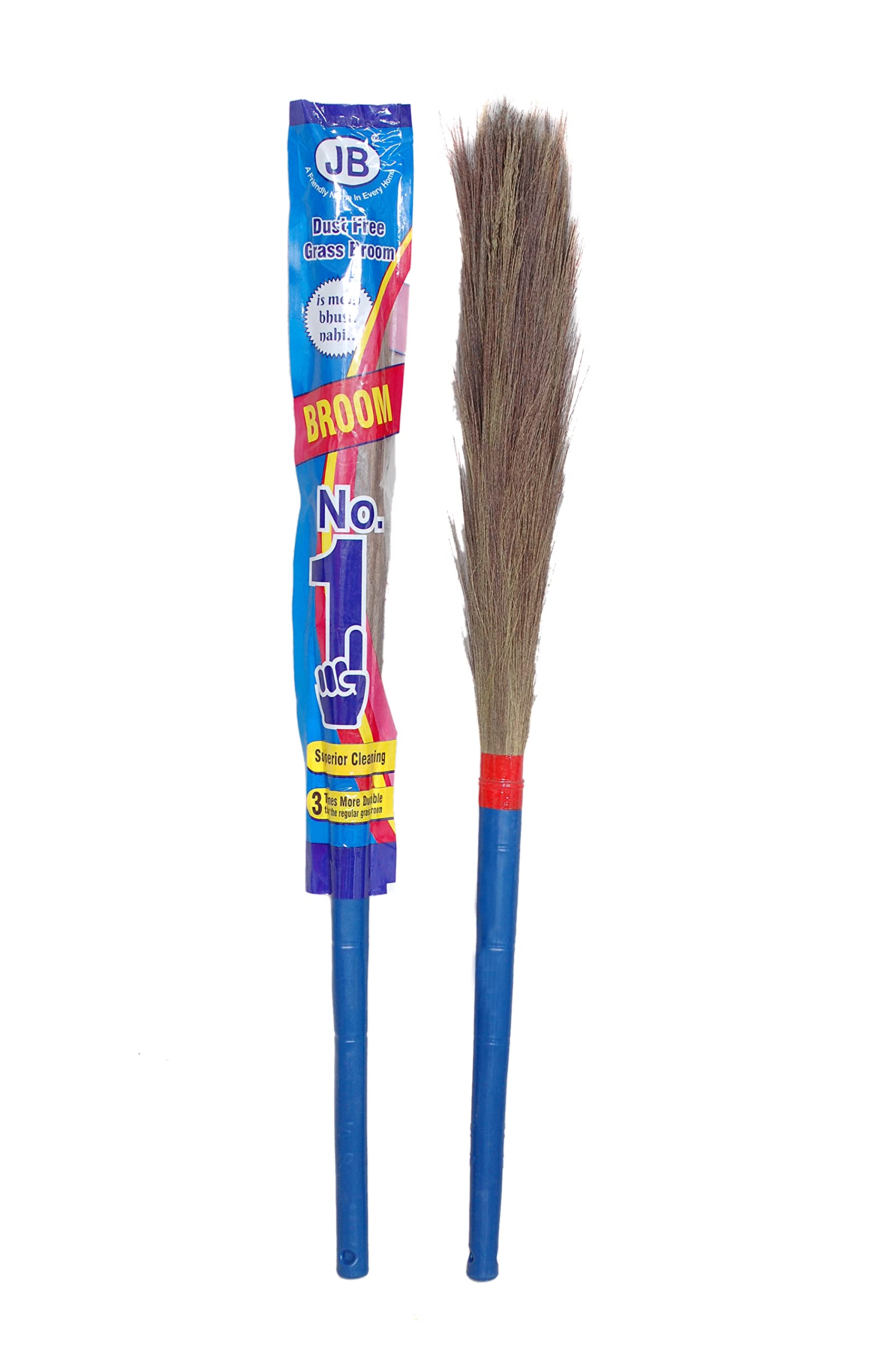 JB Floor Broom with Natural Soft No Dust Grass Long Stick Jhadu for Home Pantry Office Cleaning (Random Colours) (B095T14MPQ) Amazon Price History, Amazon Price Tracker