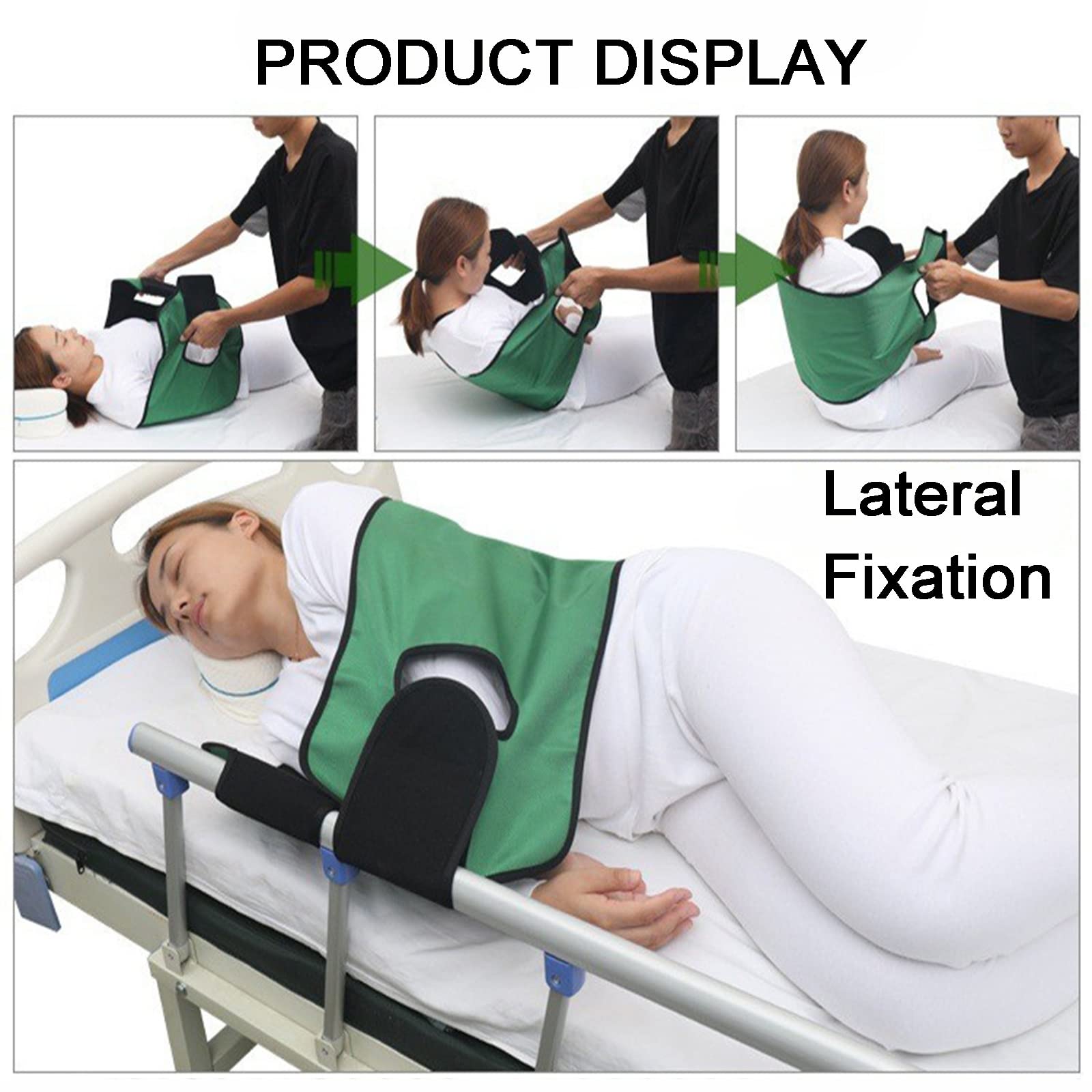 DINGFAN Transferencia de Toalla Deslizante con Asas para Pacientes con Cama y Adultos Mayores, Ayuda de rotación ergonómica para Personas Mayores, Cuidado en el hogar y el Hospital, a Prueba de Agua