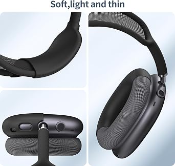 Fintie 3 in 1 Silicone Case Cover for AirPods Max 2 & 1 (2026/2020/2024) | Ear Pad/Ear Cups/Headband Cover, Anti-Scratch, Soft Skin Protector Accessories, Travel Daily Use, Black