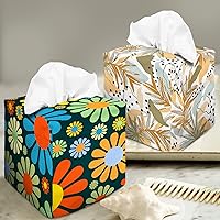 Vista 24 de Tissue Box Cover Square Decorative Tissue Box Holder Cute Funny Cube Tissue Case Cover-Alpaca Tissue Box Cover