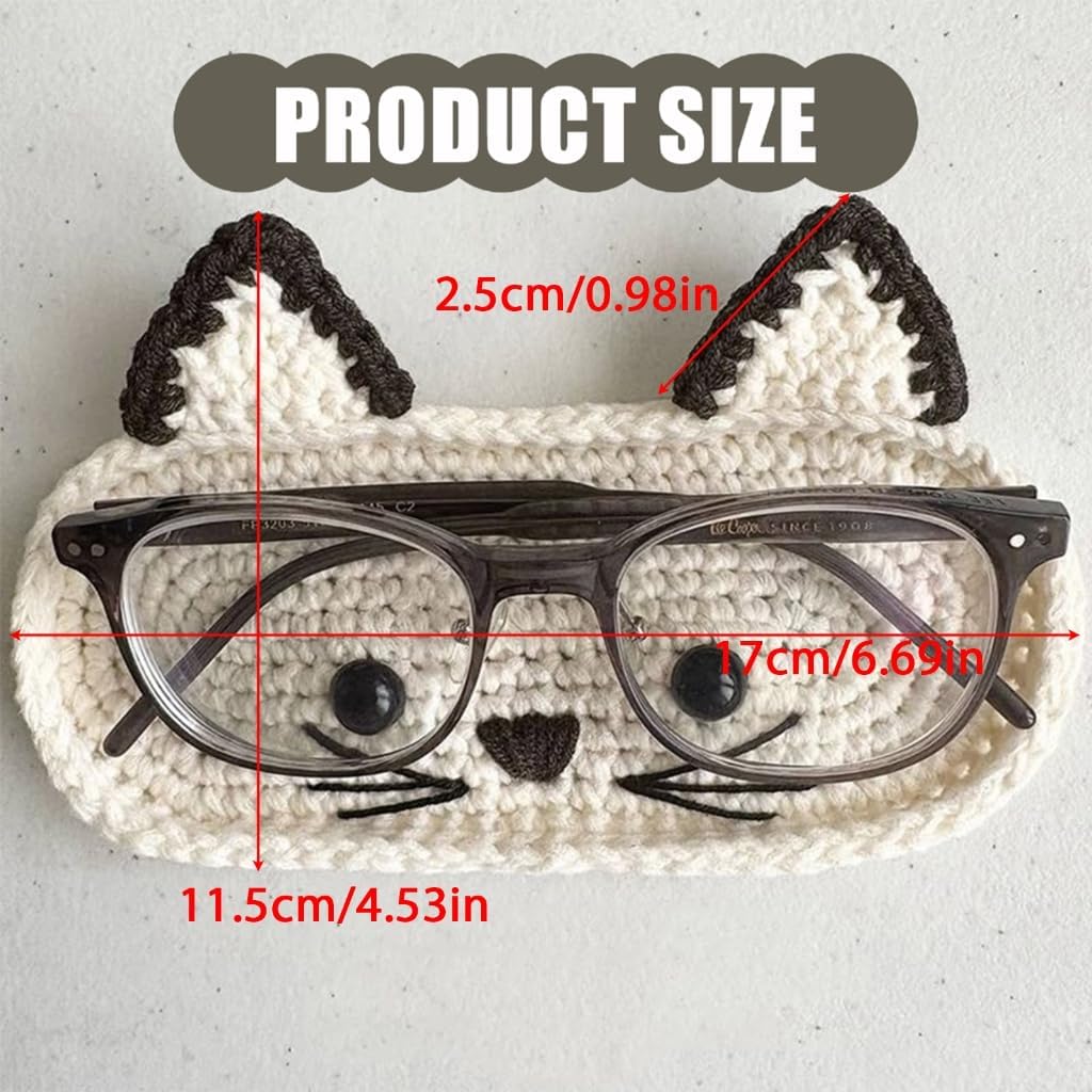 Crochet Eyeglass Holder Stand,Cute Creative Animal Glasses Holder,Cute Eyeglass Case Organizer