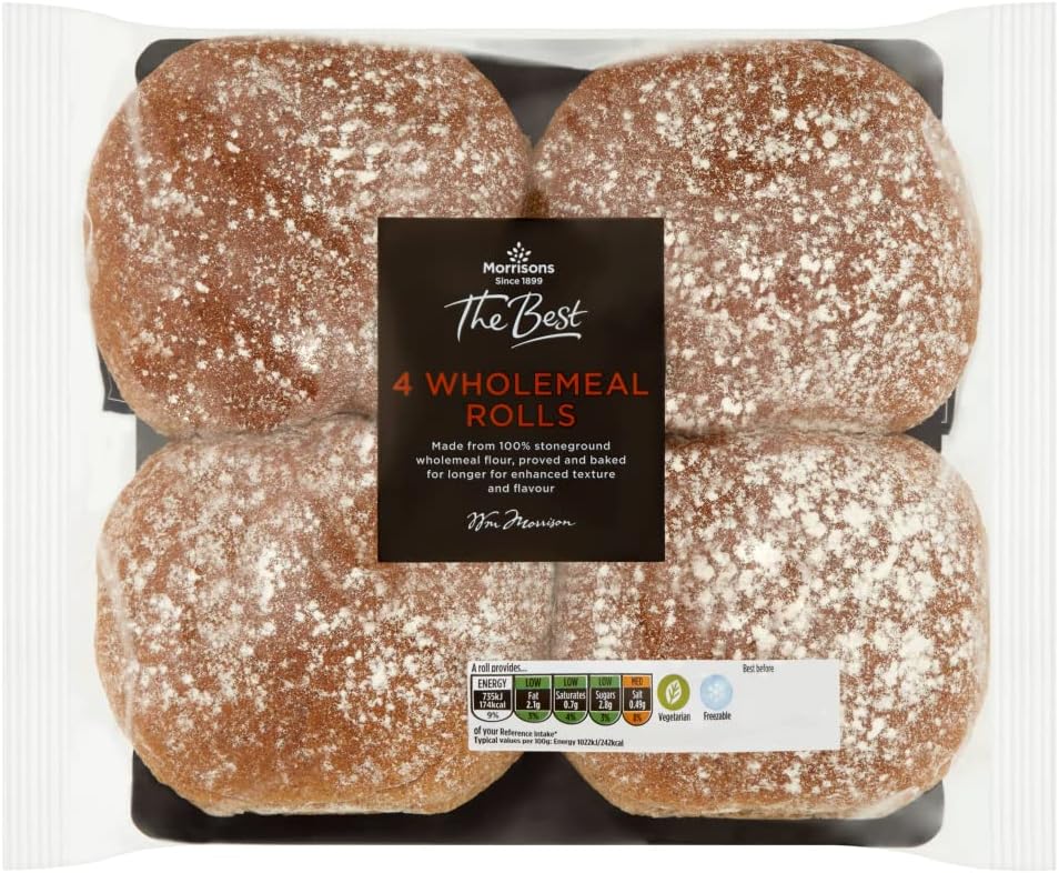 Morrisons The Best Wholemeal Bread Rolls 4 pack Amazon.co.uk Grocery