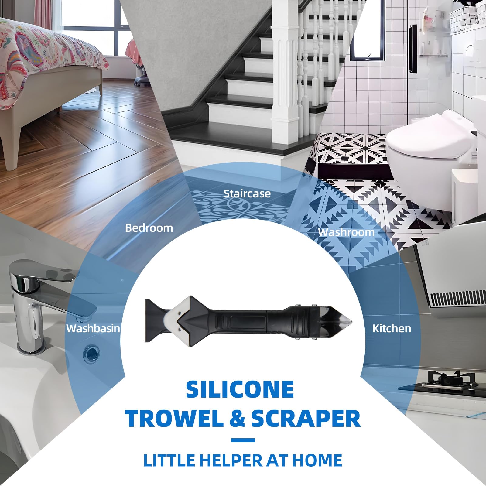 3 en 1 Aplicador Silicona Herramienta, LINKINNO Kit de Calafateo Herramientas de Eliminador de Sellantes Cemento Rascador Alisador de Masilla para Rasqueta Vitroceramica para Juntas Baño de Cocina