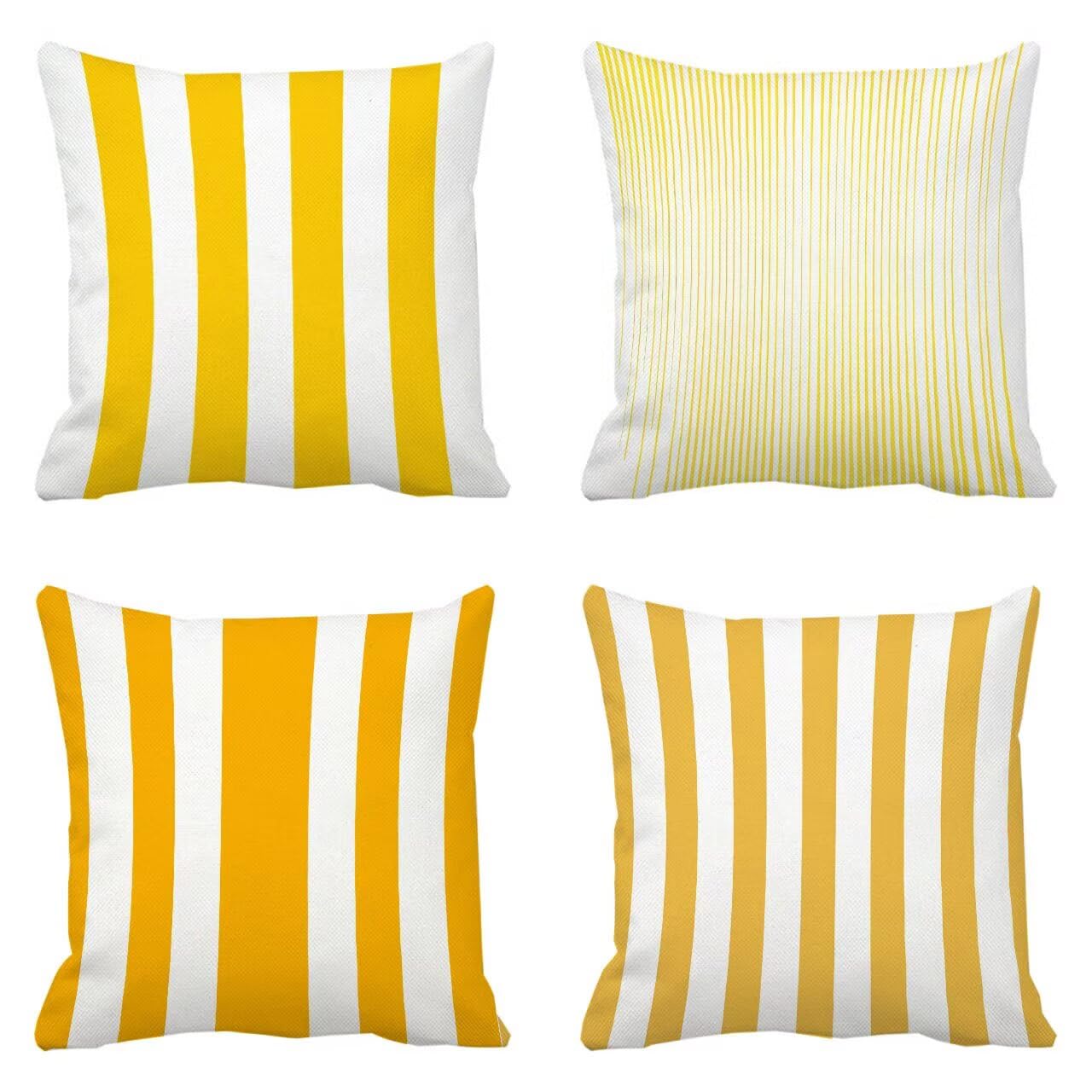 Housse de coussin imperméable 75x75 jaune lin extérieur salon