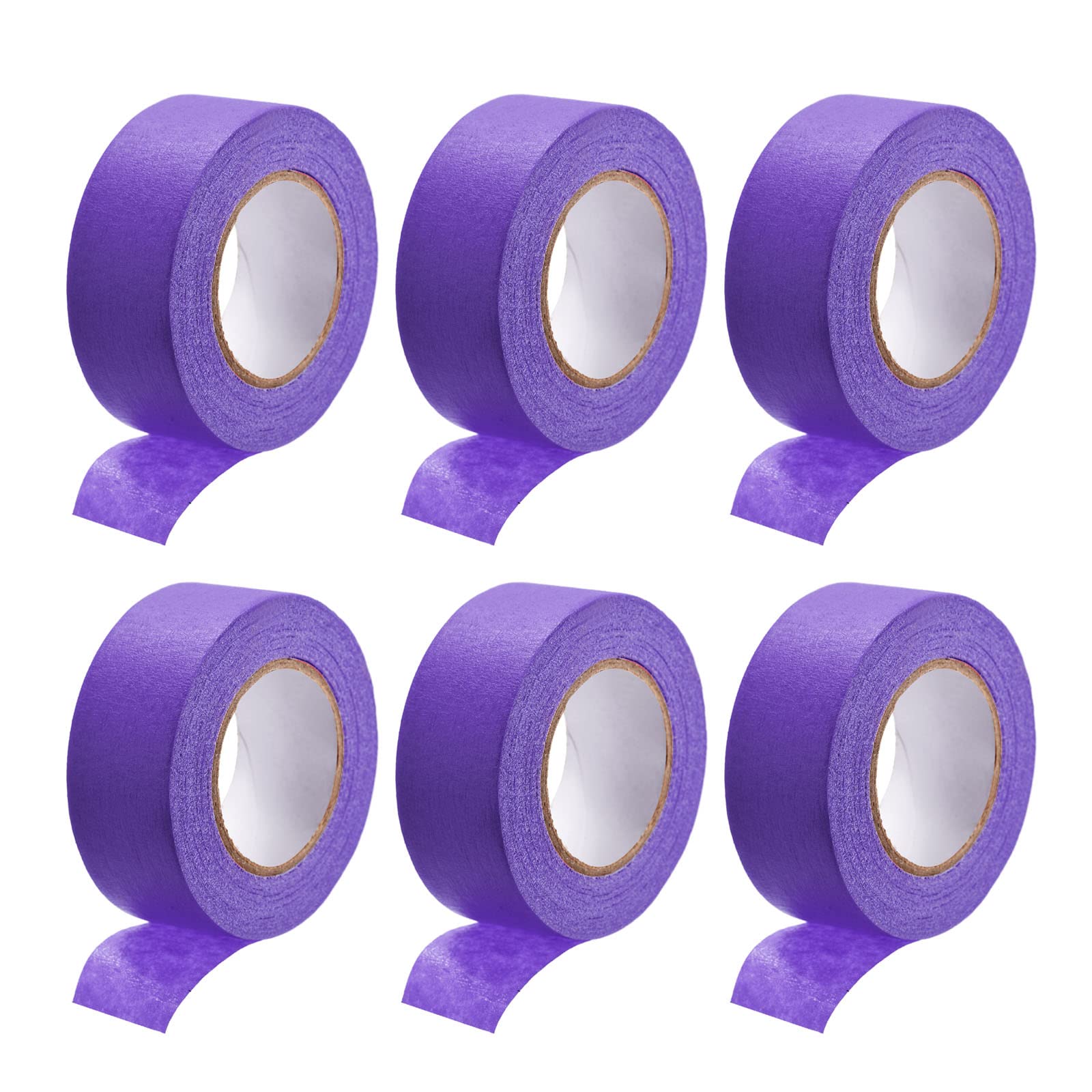 DMiotech 6Pcs 1 inch x 21 Yards Masking Tape Painters Tape Rolls for Crafts, Labeling, DIY Decorative Purple