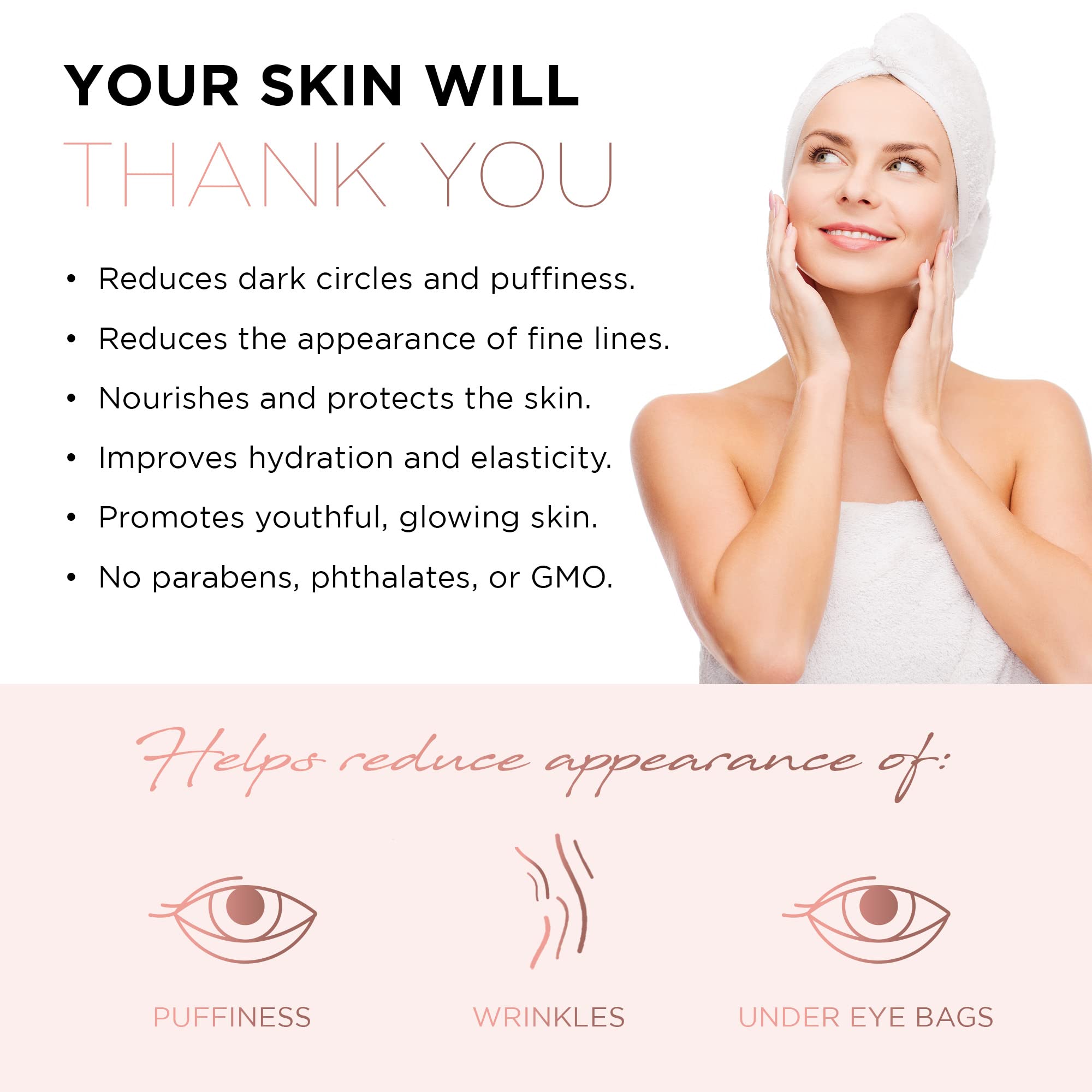 AZURE Rose & Collagen - Almohadillas hidratantes para debajo de los ojos, parches antienvejecimiento, revitalizantes e hidratantes, reduce las líneas finas, arrugas, ojeras e hinchazón, cuidado de la piel fabricado en Corea, 5 pares 4