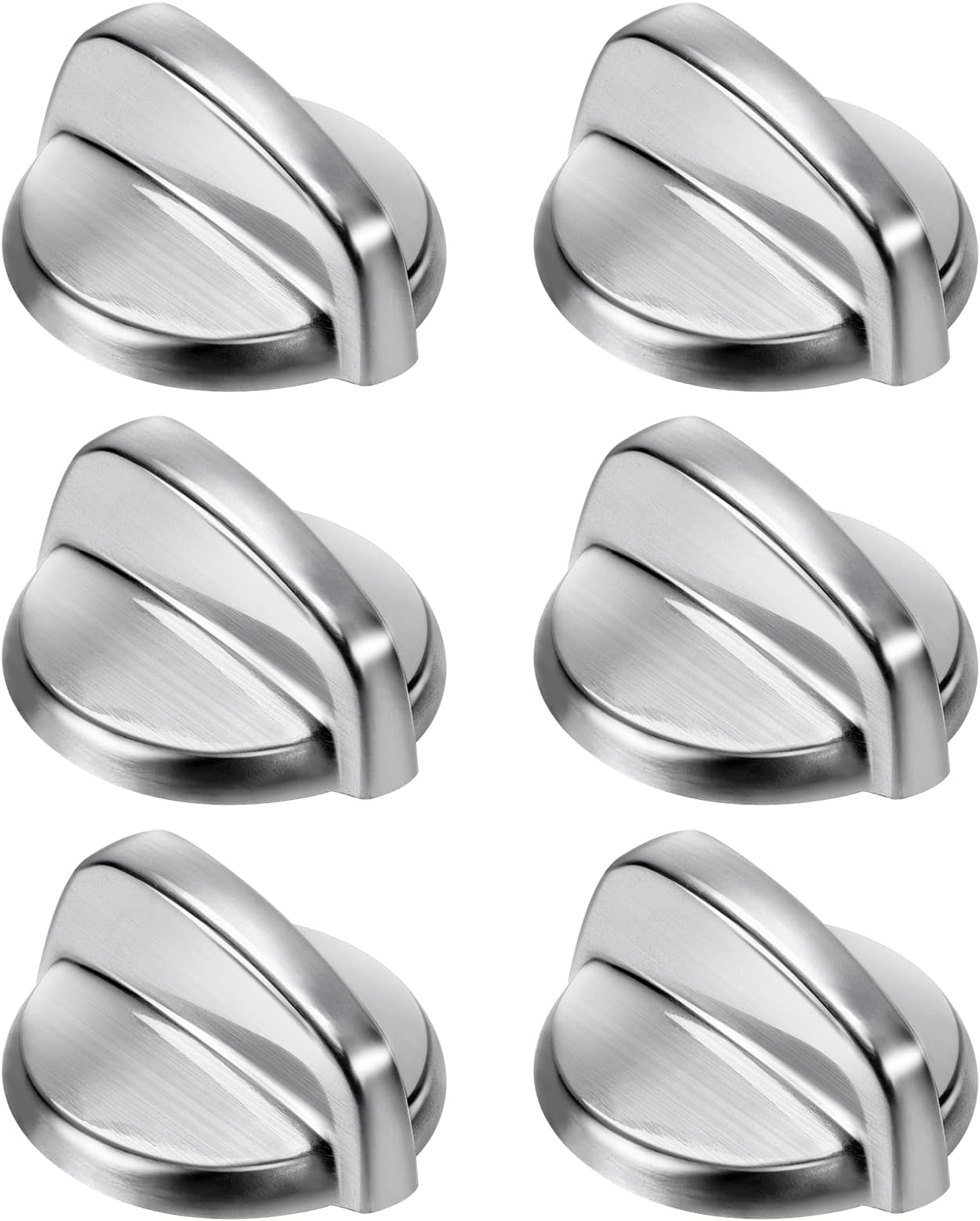 WB03T10325 Burner Control Knobs Stainless Steel Knob by Blutoget - Compatible with General Electric GE Range Cooktop /Stove/Oven - Replaces AP5690210 PS3510510 2691864 (6 Packs)