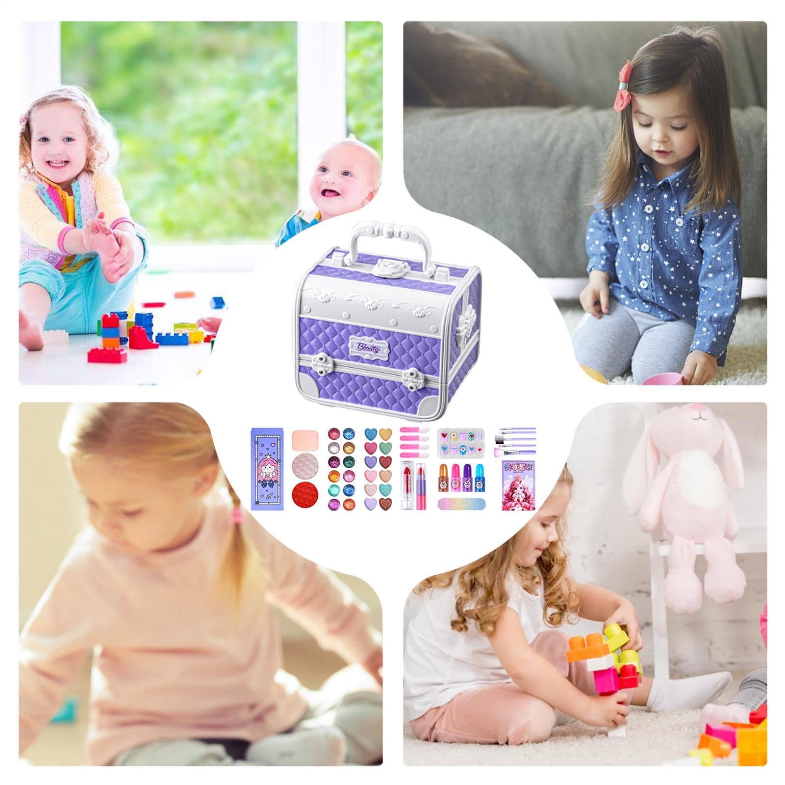 Trucco di bellezza per bambini, set glamour lavabile, giocattolo cosmetico | da principessa, accessorio alla per ragazze | Creative Pretend Glamour Styling Creation Set