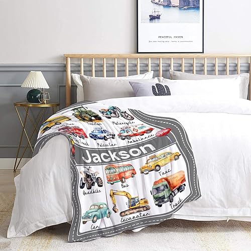 Miniatura 8 de Manta de camión  Regalo para los amantes de los autos de camiones para niños y niñas  Manta de franela de transporte ultrasuave para todas las