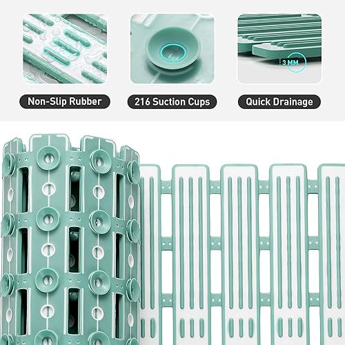 Miniatura 3 de XIYUNTE Tapete de ducha antideslizante para bañera  27 x 16 pulgadas, tapete de ducha antideslizante para ducha interior, tapete de bañera con