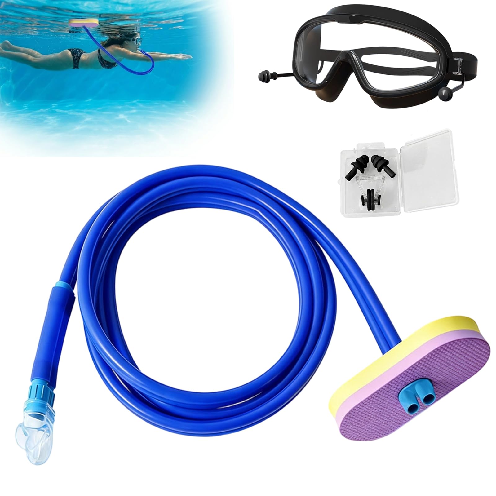 Tubo de esnórquel de buceo, respirador seco completo con cabeza flotante, tubo de respiración doble extendido para adultos, ideal para deportes acuáticos y aventuras al aire libre