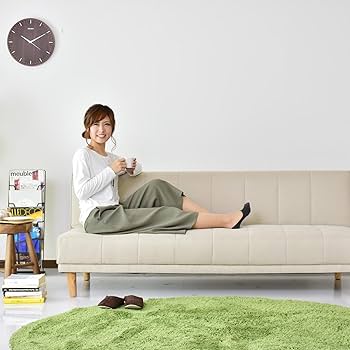 リクライニングソファーベッド　アイボリー 2〜 3人掛け引き出し付き 3人掛け]ソファベッド｜2WAY リクライニング 引き出し付き 合皮