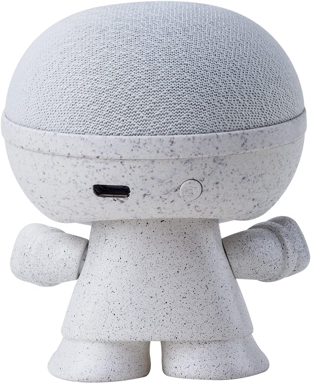 Xoopar Mini Xboy Portable Bluetooth Speaker, back view showing charging port and button