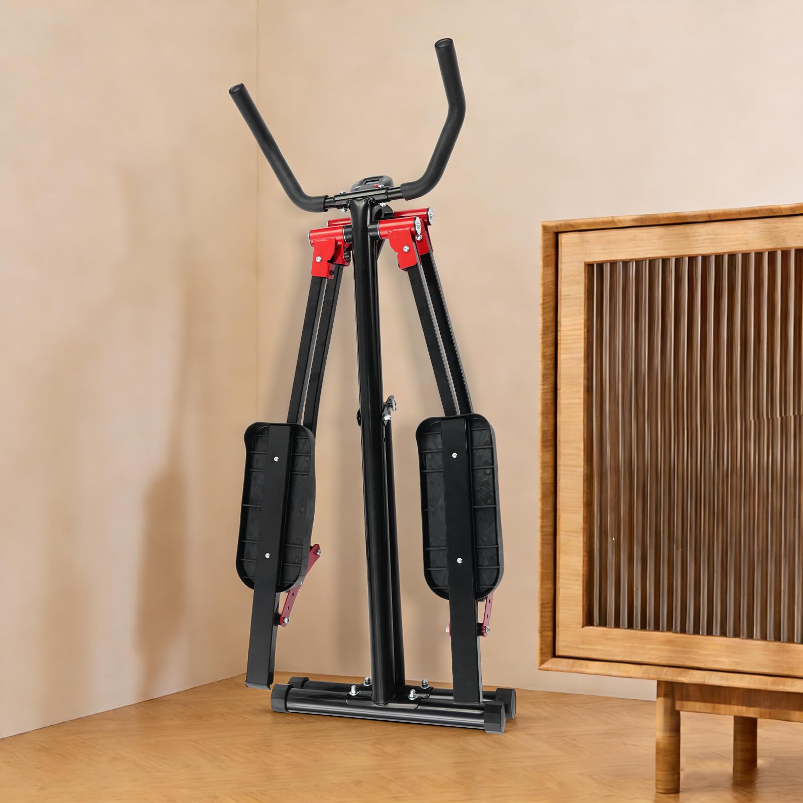 Allenatore ellittico pieghevole 2 in 1 compatto con schermo LCD, attrezzo per l'allenamento cardio per la casa per braccia e gambe, silenzioso e salvaspazio, portata fino a 150 kg