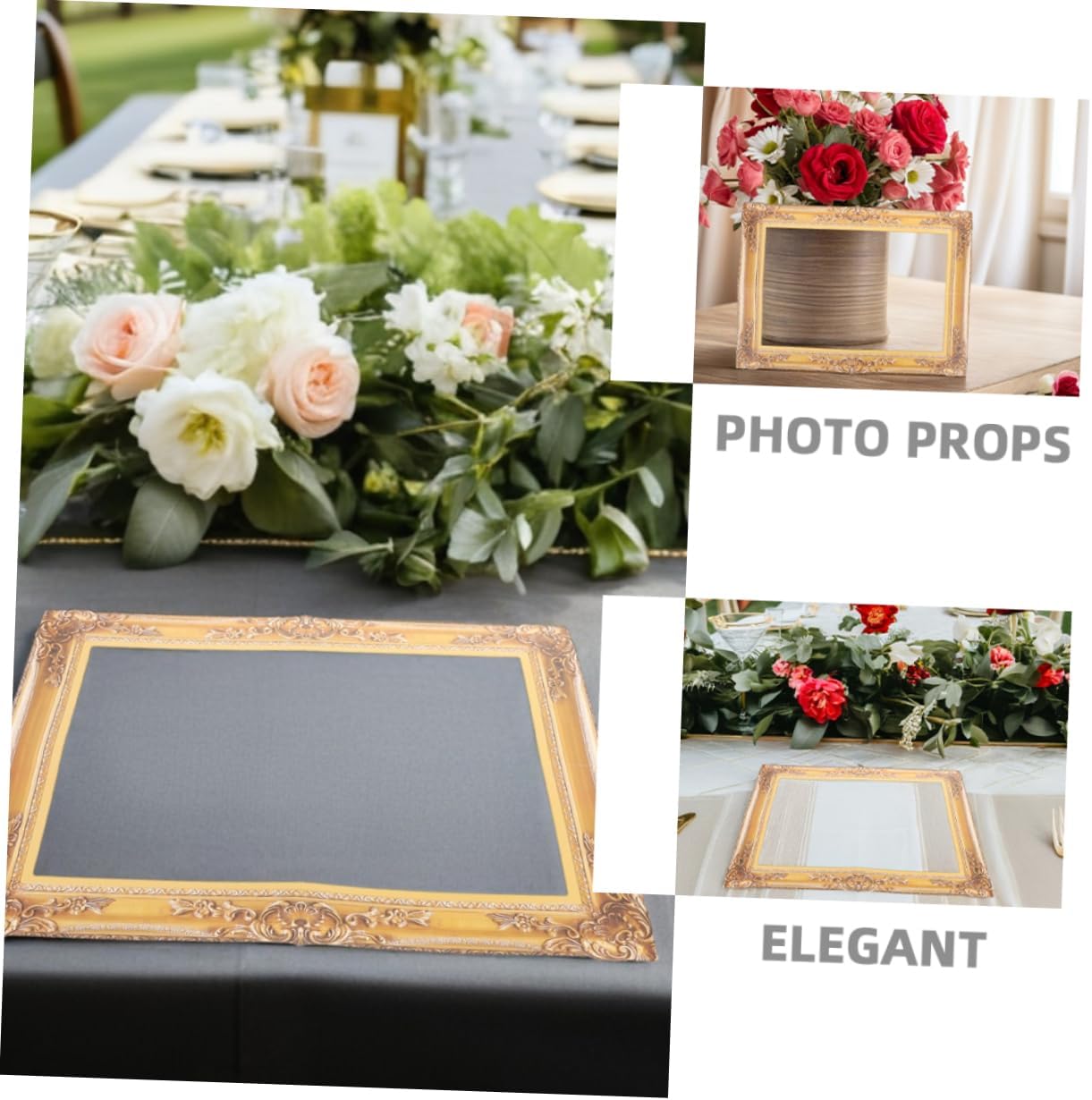 Holibanna 4pcs Wedding Photo Booth Props Handheld Paper Frames for Romantic Wedding Photos Elegant Party Decoration Interactive Selfie Accessories