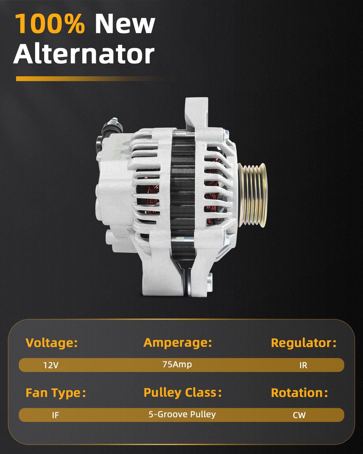 New Alternator Compatible For Chevrolet Tracker 1999-2004,for Suzuki Vitara 1999-2004 2.0L l4 High Output Alternator Replace 13781, AMT0106, A5TA4291