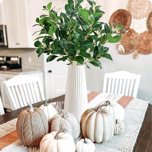 Miniatura 4 de AILANDA 6 tallos y ramas artificiales de 32.3 pulgadas para jarrón, hojas de eucalipto sintético, flores de seda para jarrón, jarrón de suelo