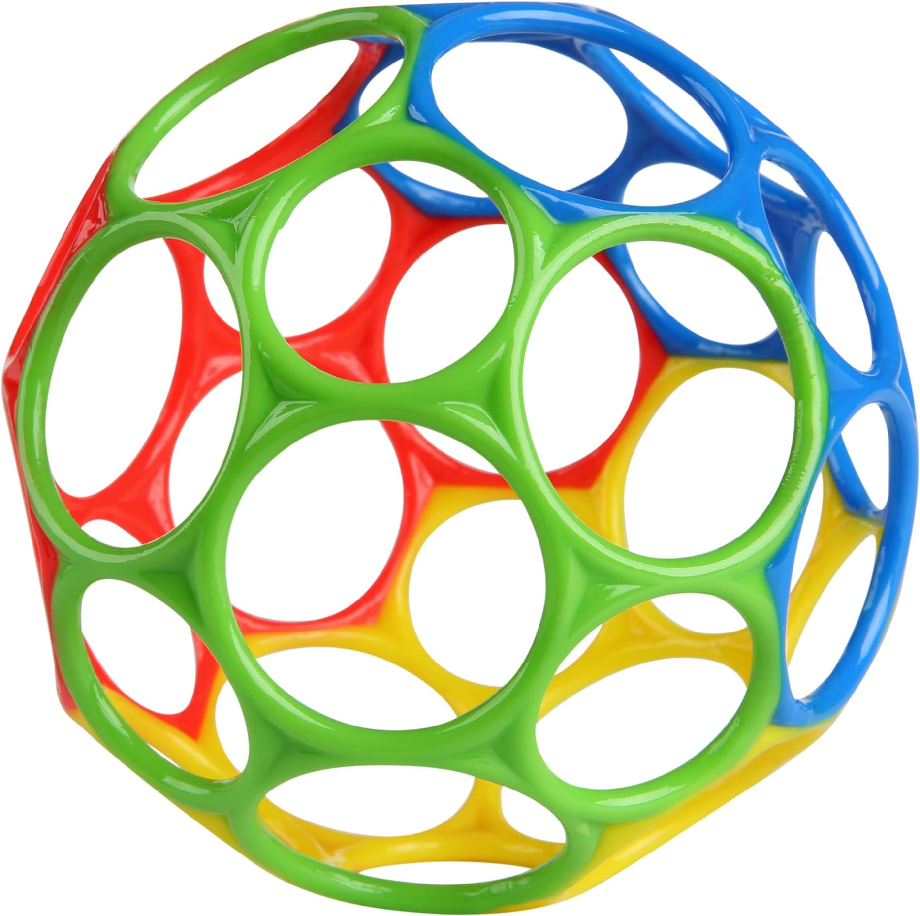 Bright Starts Oball Easy Grasp Classic Ball BPA-Free Infant Toy in Red, Yellow, Green, Blue, Age Newborn and up, 4 Inches.