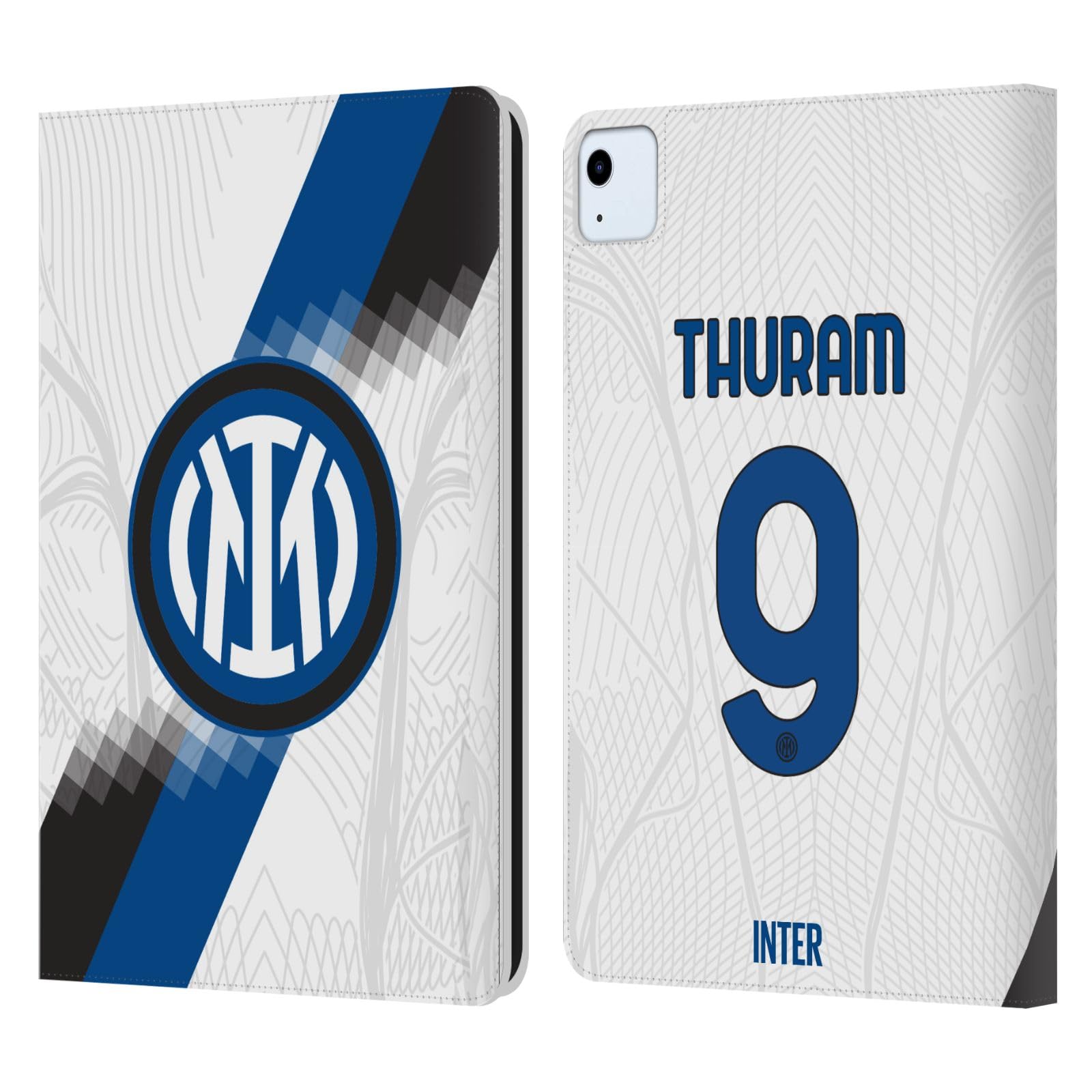 Head Case Designs Officially Licensed Inter Milan Marcus Thuram 2023/24 Players Away Kit Leather Book Wallet Case Cover Compatible with Apple iPad Air 11 2020/2022/2024