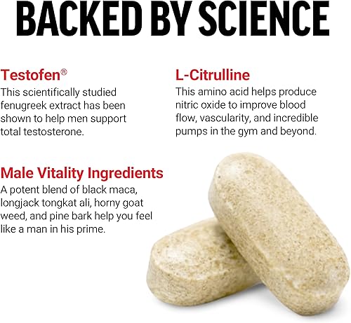 Vista 5 de Force Factor Test X180 Alpha v2 T-Support para hombres, suplemento T para ayudar a desarrollar fuerza, aumentar el óxido nítrico y apoyar