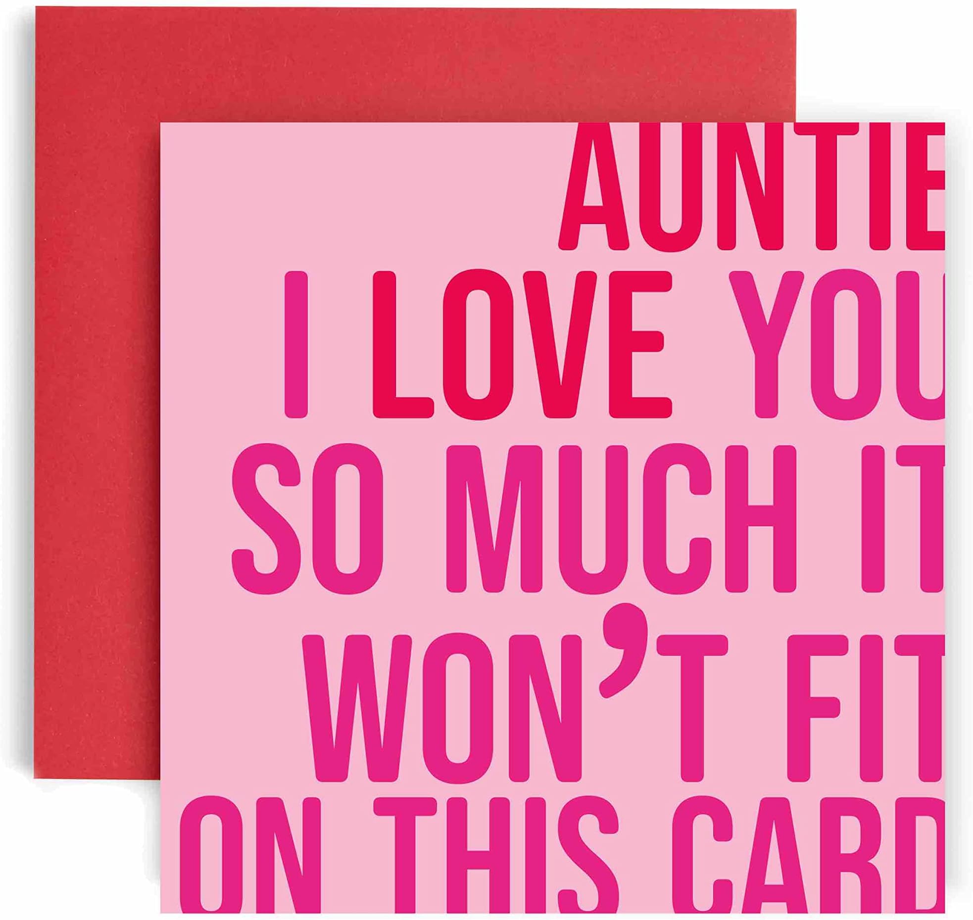 Huxters Birthday Cards for Women - I Love You Auntie Birthday Card for her - Funny Happy Card for Auntie Fun Love Happy Birthday - 14.8cm (Auntie)