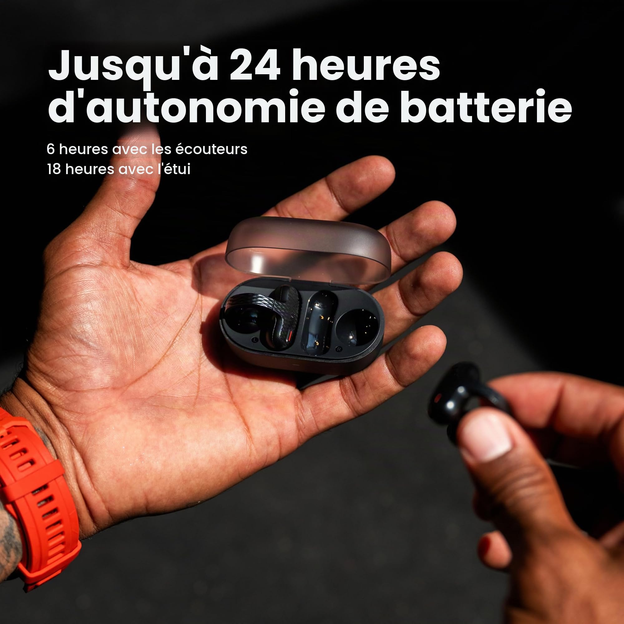 Amazfit Up Casque Bluetooth, écouteurs sans Fil à Oreilles Ouvertes avec Toucher Facile, IPX4 résistant à l'eau et à la Transpiration, réduction du Bruit AI, écouteurs pour Le Sport, la Course à Pied