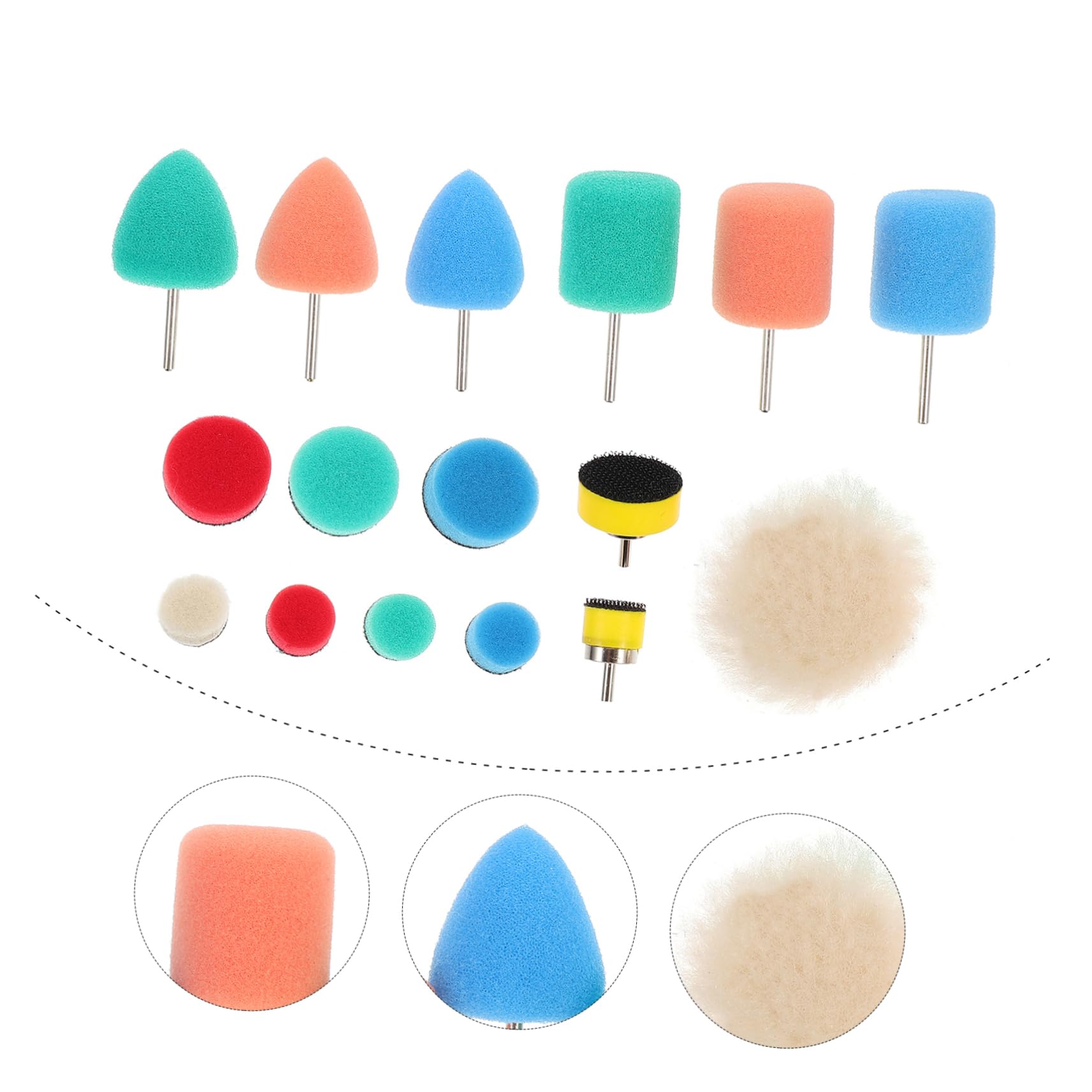 PartyKindom 80 Pezzi Spugna Lucidante Kit Schiuma Pneumatici Dettagli Auto Tamponi Per Lucidatrice Auto Cuscinetti Per Rimozione Graffi Per Auto Mini Mop Mop Automatico Auto Ruota