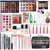 All in One Makeup Kit for Women Full Kit, Make Up Gift Set for Women, Makeup Essential Bundle Includes Foundation Face Primer Eyeshadow Contour Palette Lipstick Eyeliner Mascara Cosmetic Brush Set