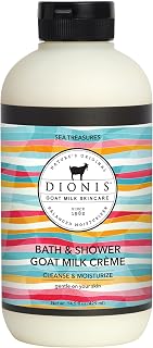 Dionis Goat Milk Skincare Sea Treasures Bath Soap & Liquid Shower Crème, Rich, Creamy Cruelty Free, Paraben Free Hydration Body Wash Cleanser, Soap Moisturizer For Sensitive Skin, 14.5 oz Bottle