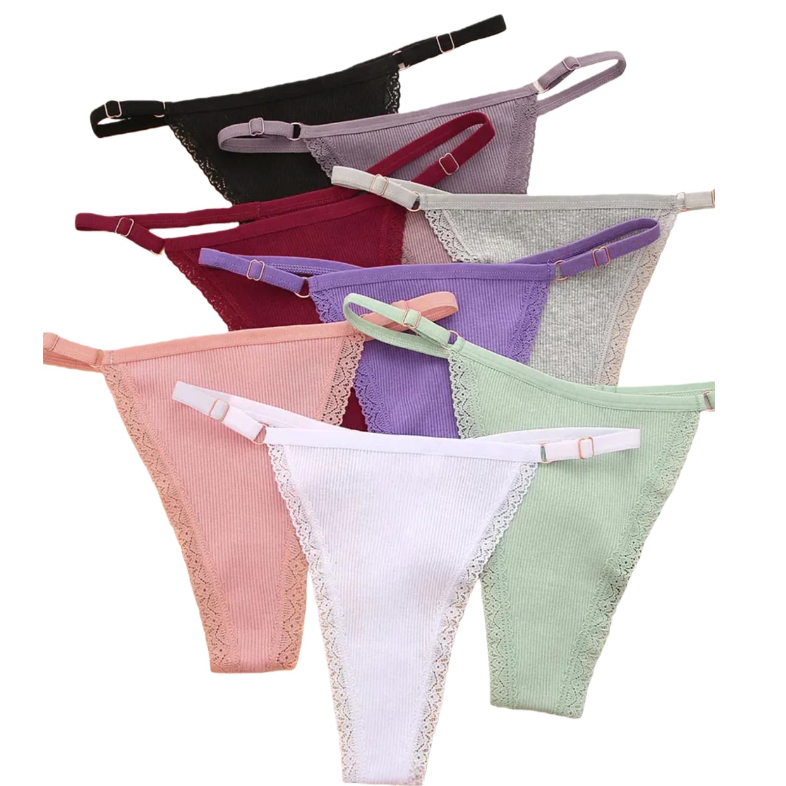 5pcs/Set G-String Panties Women's Underwear Adjustable Waist Female Pantys Bikini Lady Thongs Lingerie