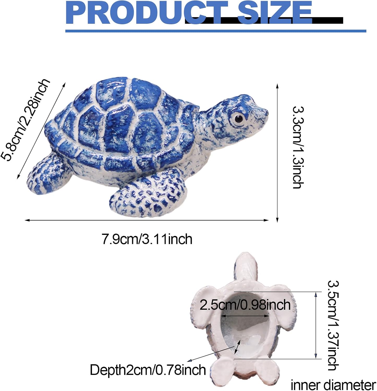 2Pcs Turtle Toilet Bolt Covers, Blue & White Sea Turtle Bathroom Decor Screw Caps, Easy Install Coastal Ocean Bathroom Accessories image 2