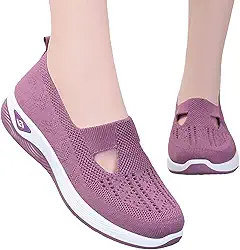 Tenis Ortopedico Feminino - Tênis Flexíveis Ortopédicos Femininos, Sapatos Casuais - Sapatos Malha Respirável Sapatos Ortopédicos, Confortáveis e Fácil Calçar