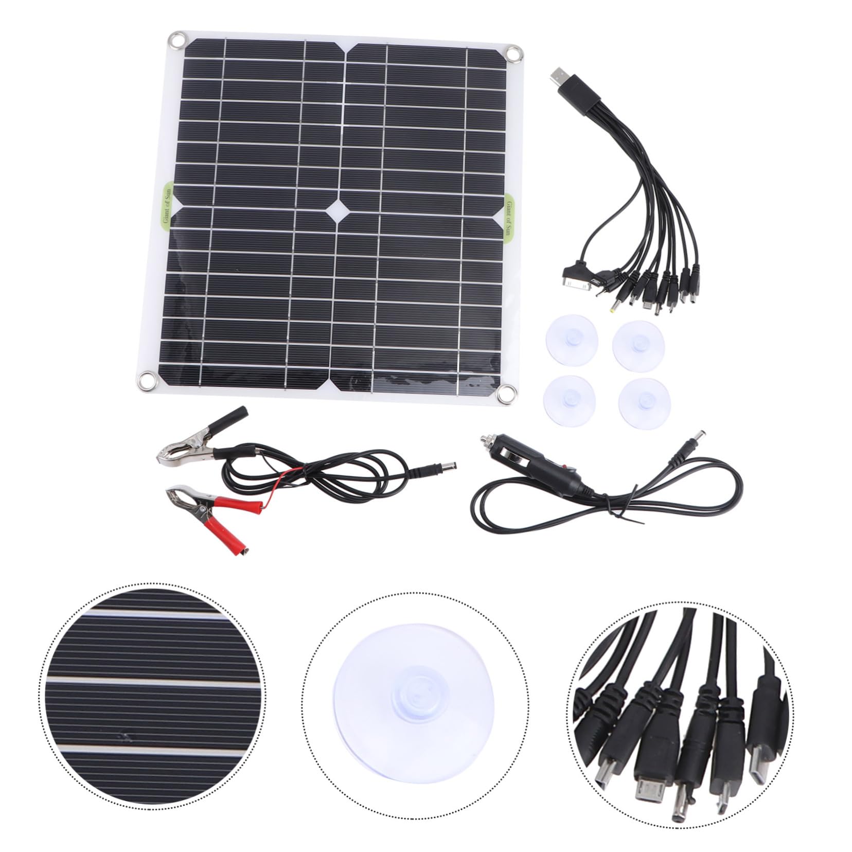 INOOMP Kits De Paneles Solares Monocristalino Para Exteriores Panel Solar De Silicio Energía Solar Móvil De Emergencia Autocaravana y